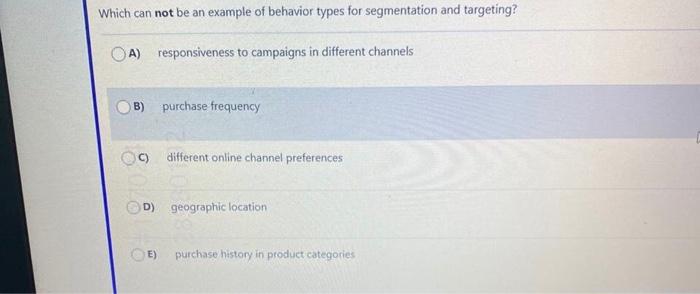 Which can not be an example of behavior types for
