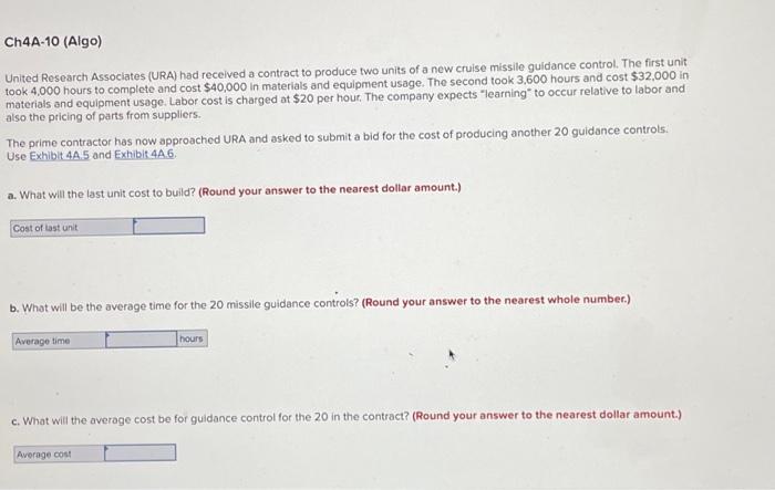 Ch4A10 (Algo) United Research Associates (URA)