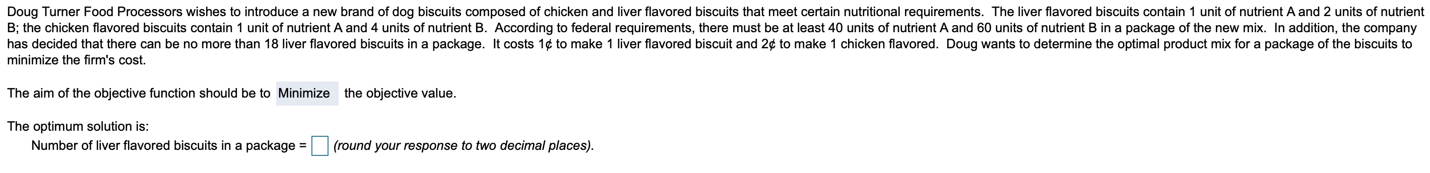 -Number of chicken flavored biscuits in a package