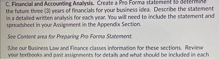 Pro Forma statement to determine 3 years of