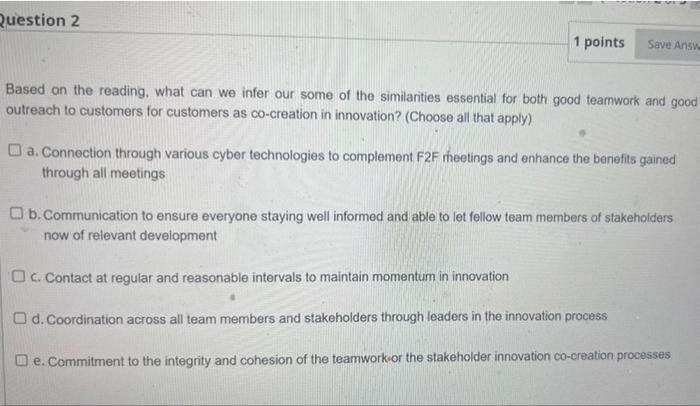 Question 2 1 points Save Answ Based on the