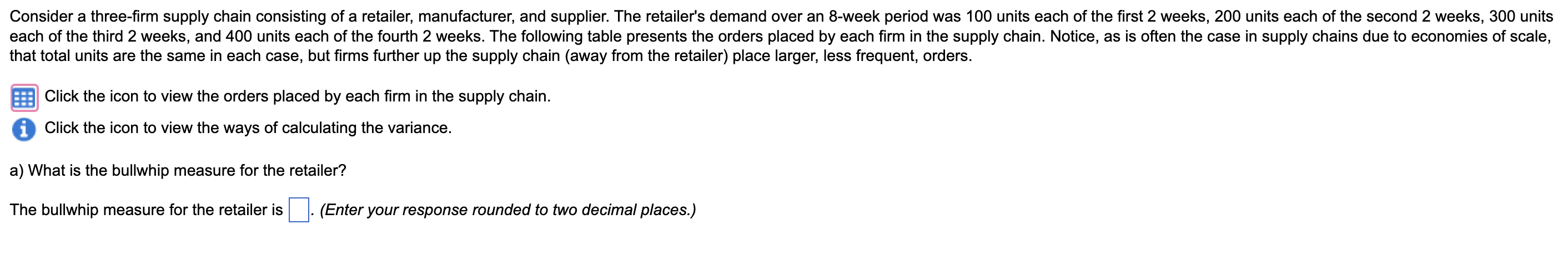 Consider a three-firm supply chain consisting of