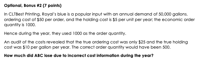 Optional, Bonus #2 (7 points) In CLTBest