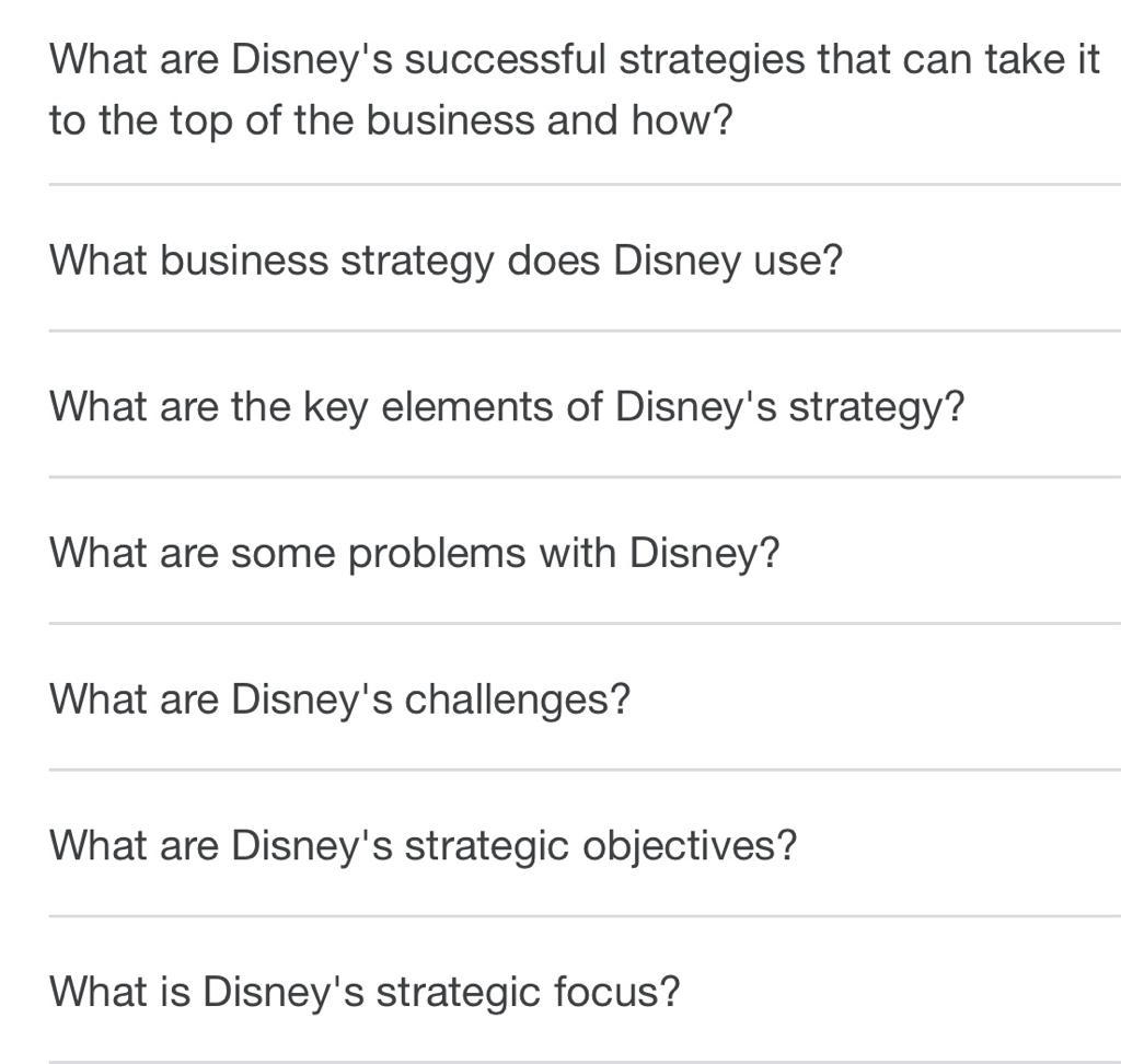 What are Disney's successful strategies that can