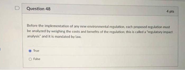 Question 48 4 pts Before the implementation of