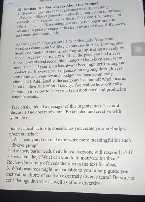 Done Motivation: It's Not Always About the Money!