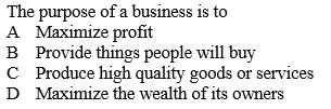 Please select an answer A through D. The purpose