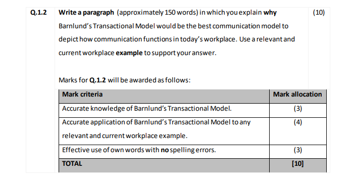 PLEASE HELP PLEASE Q.1.2 (10) Write a paragraph