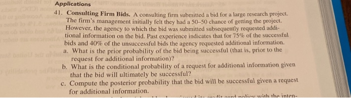 Applications 41. Consulting Firm Bids. A