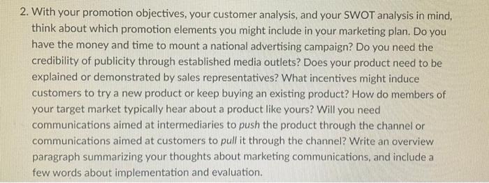 plan: vegan restaurant 2. With your promotion