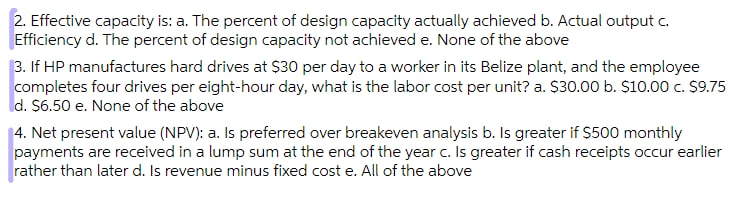 2. Effective capacity is: a. The percent of
