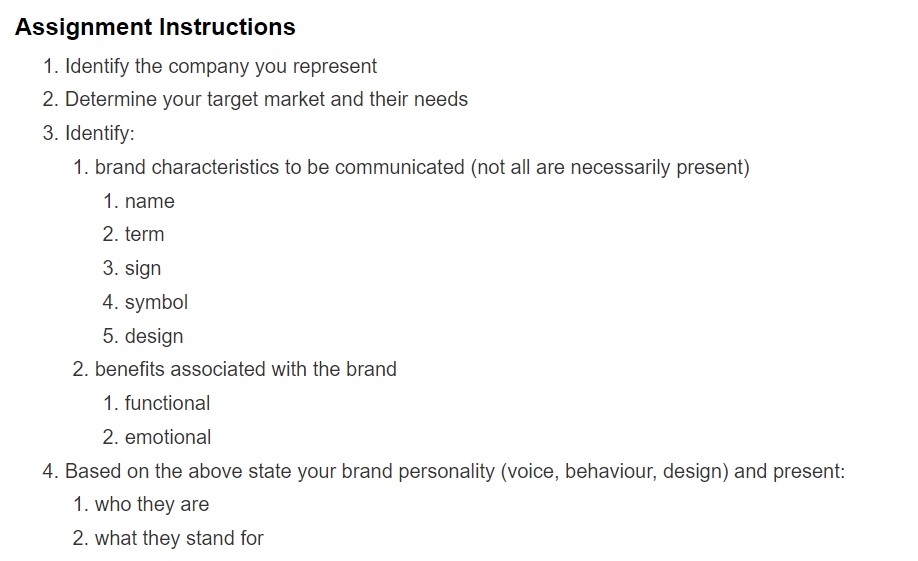 Assignment Instructions 1. Identify the company