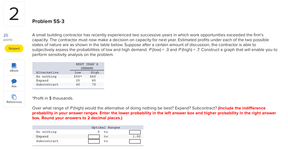 Problem 5S-3 20 points A small building
