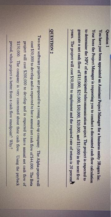 Question 1 You have just been appointed an