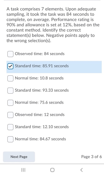 A task comprises 7 elements. Upon adequate