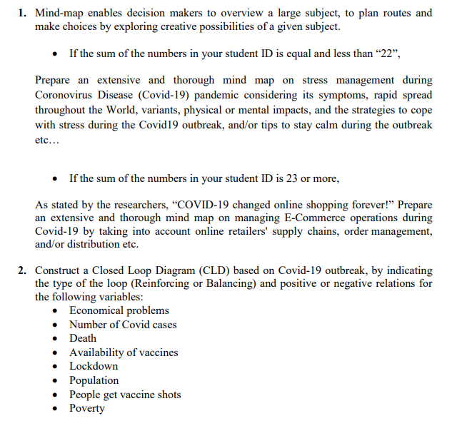 1. Mind-map enables decision makers to overview a