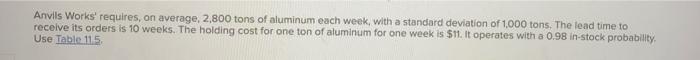 help please ! Anvils Works' requires, on average,