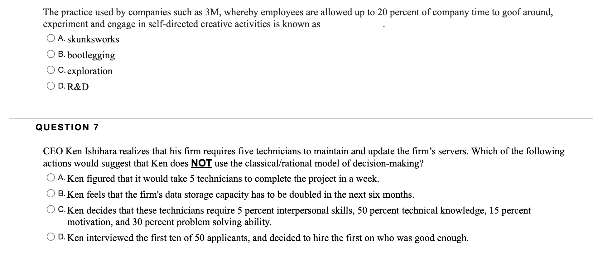 The practice used by companies such as 3M,