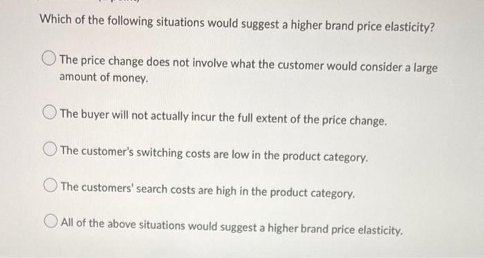 Which of the following situations would suggest a