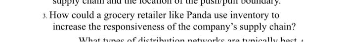 un 3. How could a grocery retailer like Panda use