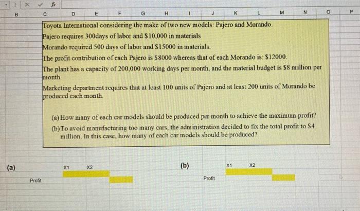solve using excel only, please reply as soon as