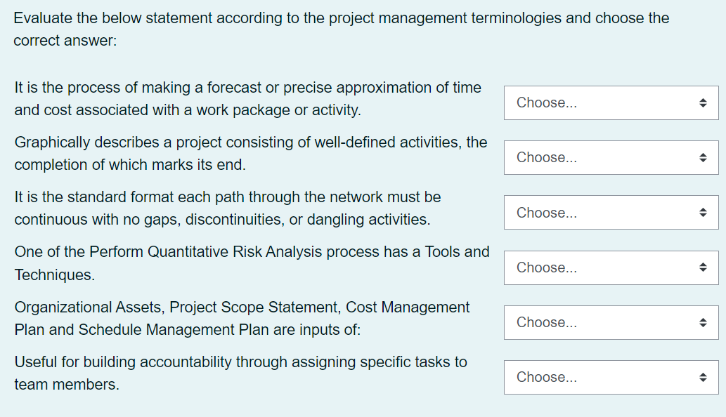 ENGINEERING AND PROJECT MANAGEMENT PLEASE MATCH
