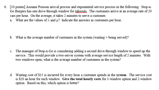 This is a supply chain management question. 6.