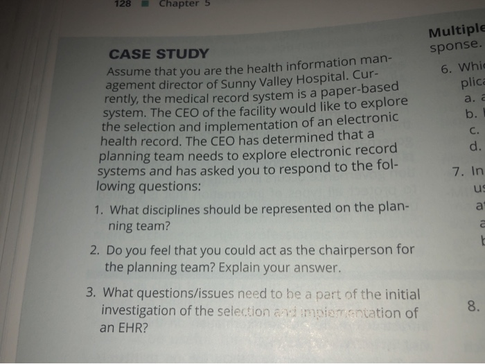 128 Chapter 5 Multiple sponse. 6. Whic plica a. a