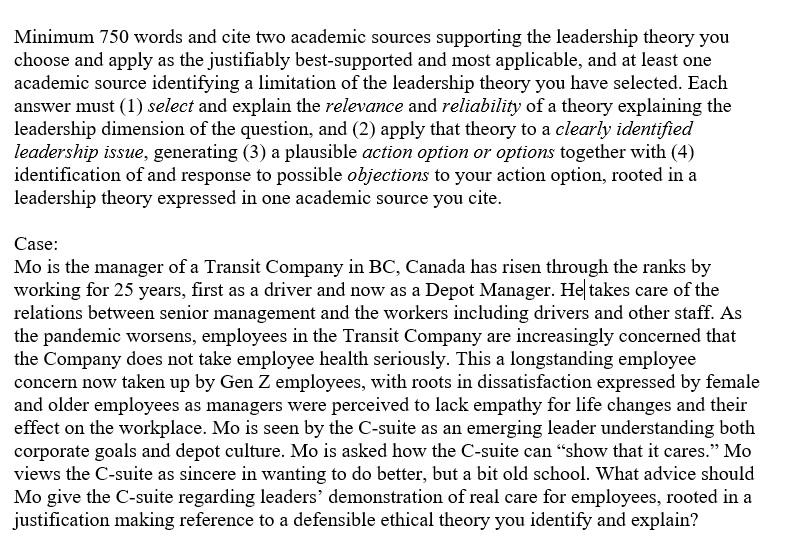 Minimum 750 words and cite two academic sources