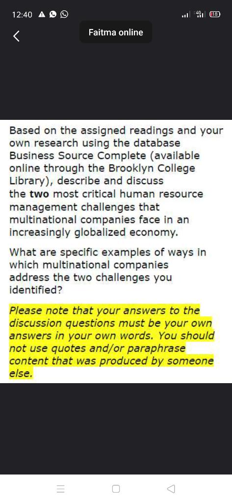 12:40 AO < Faitma online Based on the assigned