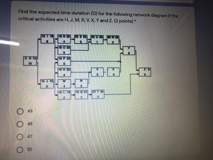 Find the expected time duration (D) for the