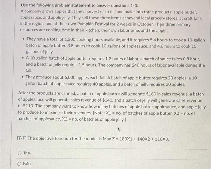 Use the following problem statement to answer