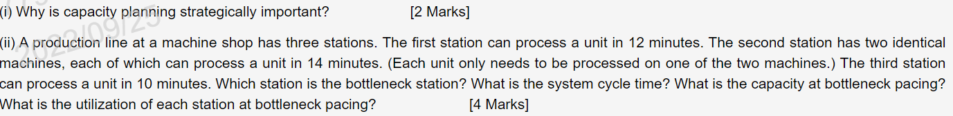 i) Why is capacity planning strategically