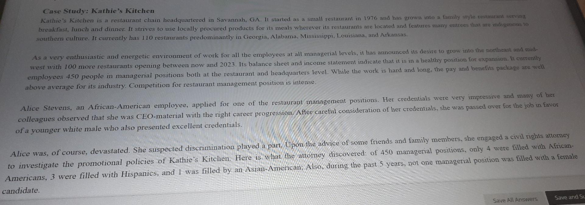 Case Study: Kathie's Kitchen Kathie's Kitchen is