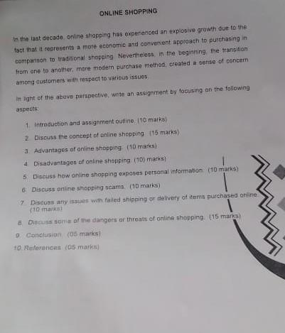 Computer 1 ONLINE SHOPPING In the last decade