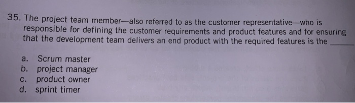 35. The project team member-also referred to as