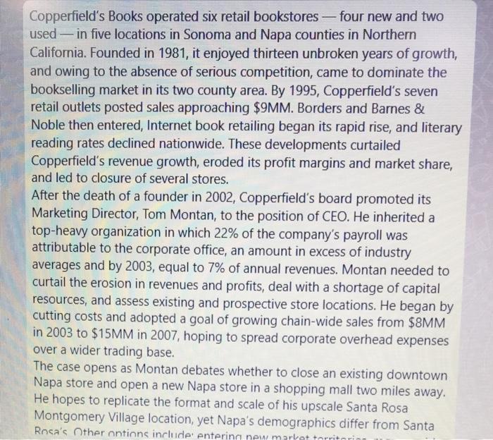 Copperfield's Books operated six retail
