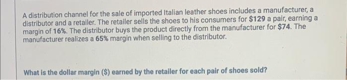 A distribution channel for the sale of imported