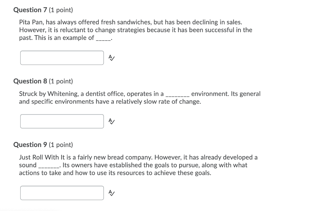 Question 7 (1 point) Pita Pan, has always offered
