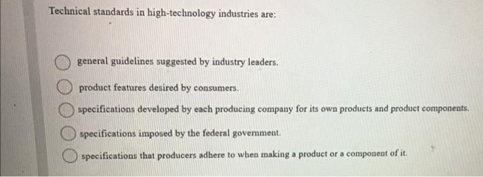 Technical standards in high-technology industries