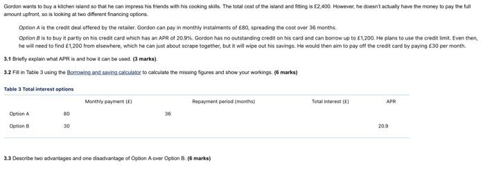 Gordon wants to buy a kitchen island so that he