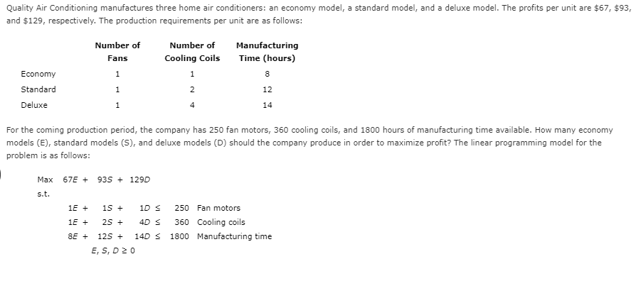 Quality Air Conditioning manufactures three home