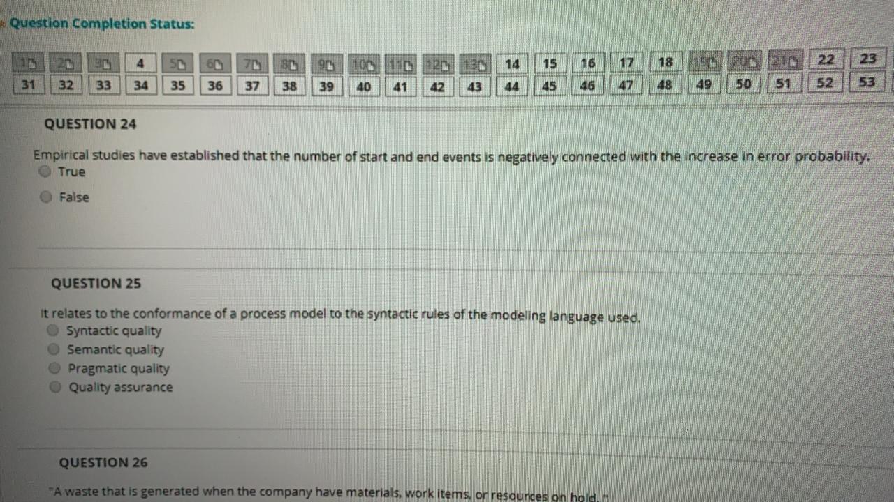Question Completion Status: 4 50 61 BA 91 14 10