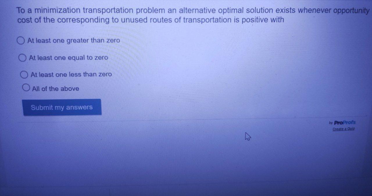 To a minimization transportation problem an