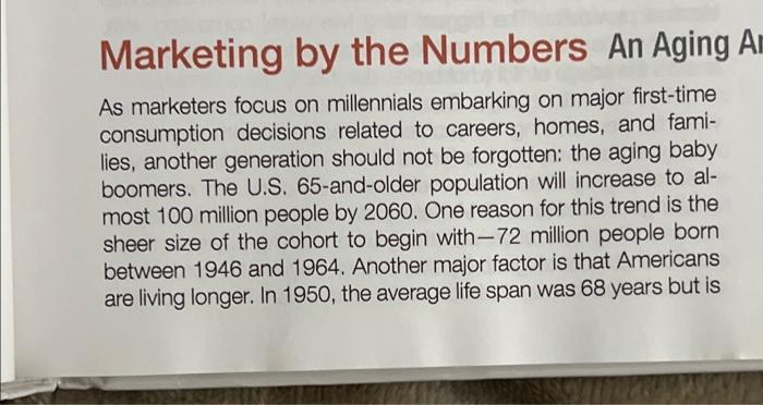 Marketing by the Numbers An Aging Am As marketers