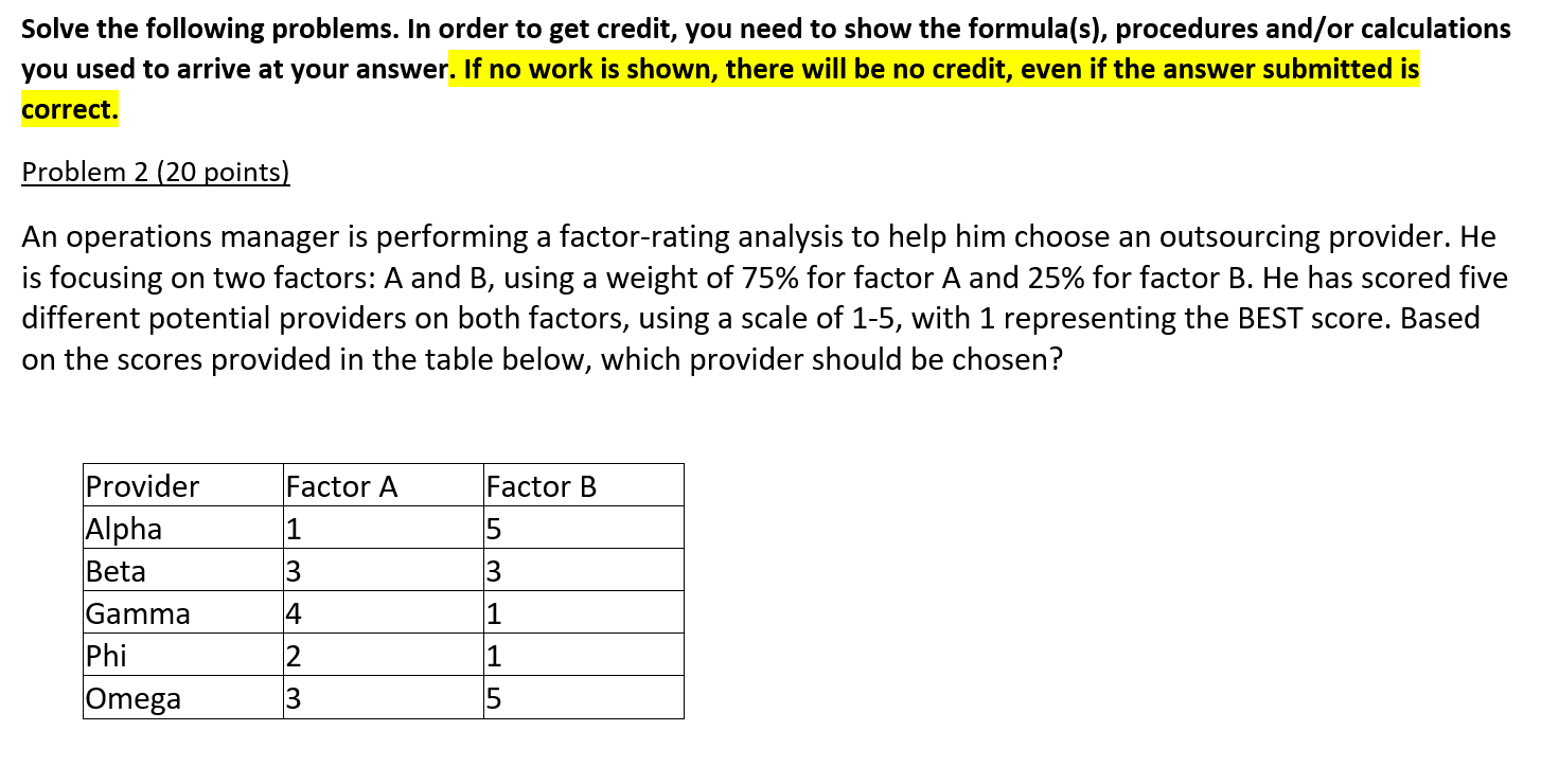 Solve the following problems. In order to get