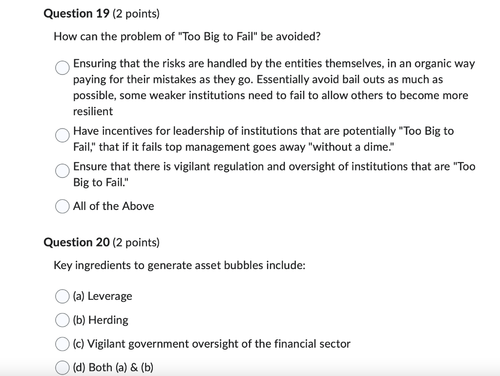 How can the problem of "Too Big to Fail" be