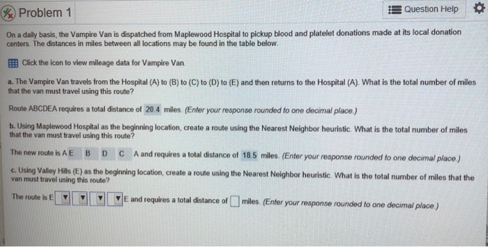 Answer C Problem 1 Question Help On a daily