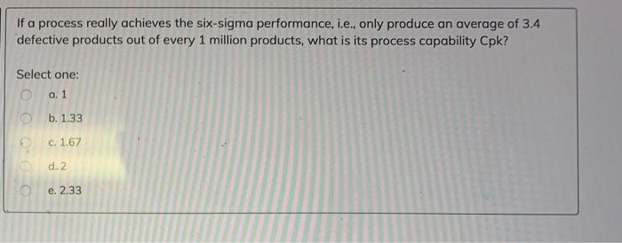 If a process really achieves the six-sigma