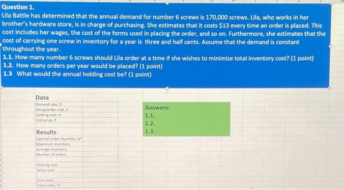 solve via excel and show steps and formula in